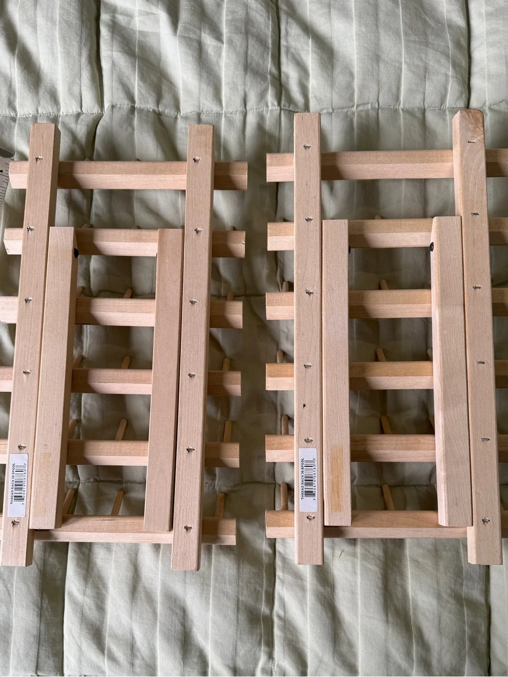 Natural Wood Thread Rack - Light Wood Finish